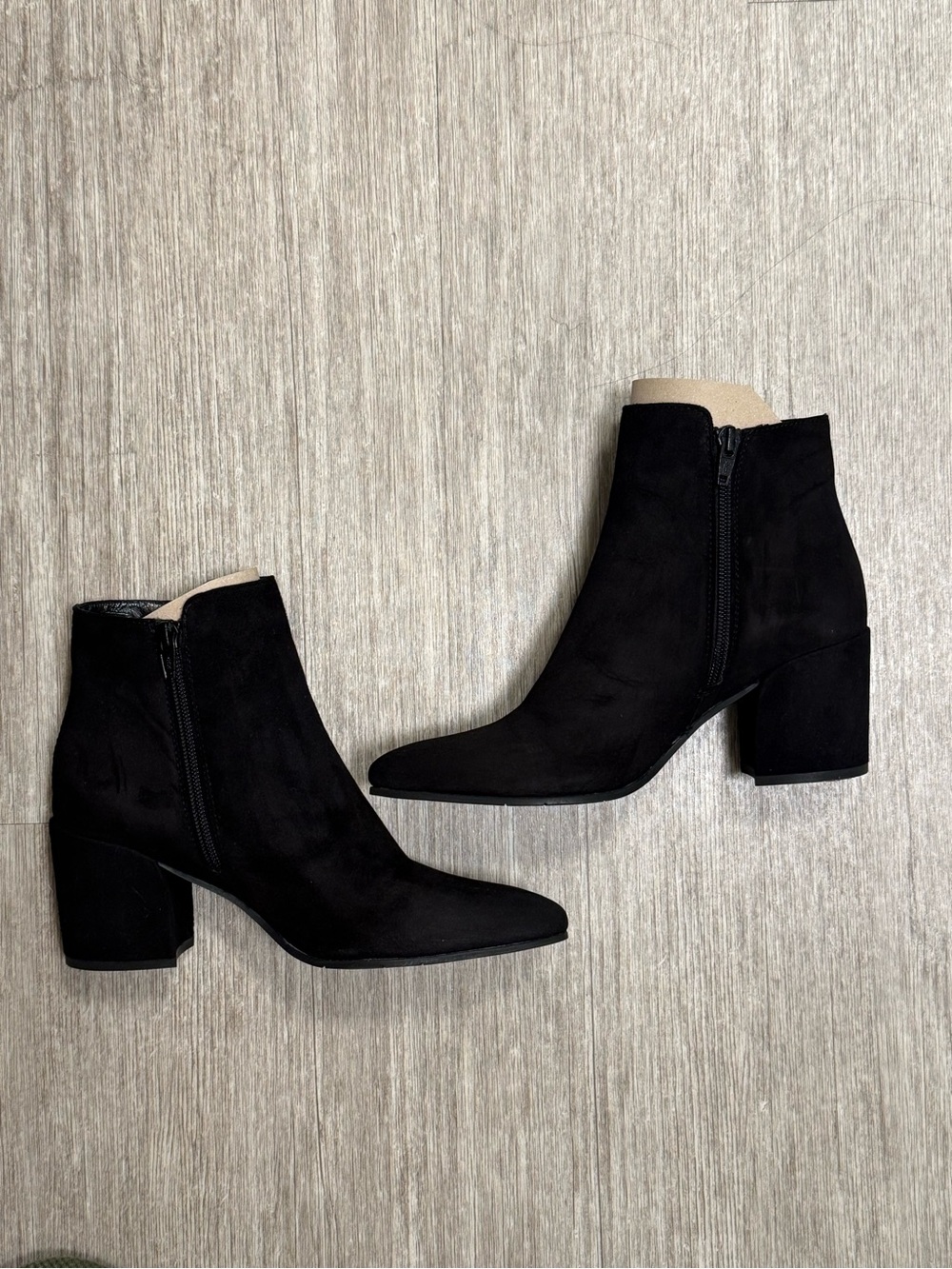 BOCAGE Paris Black Suede Ankle Booties